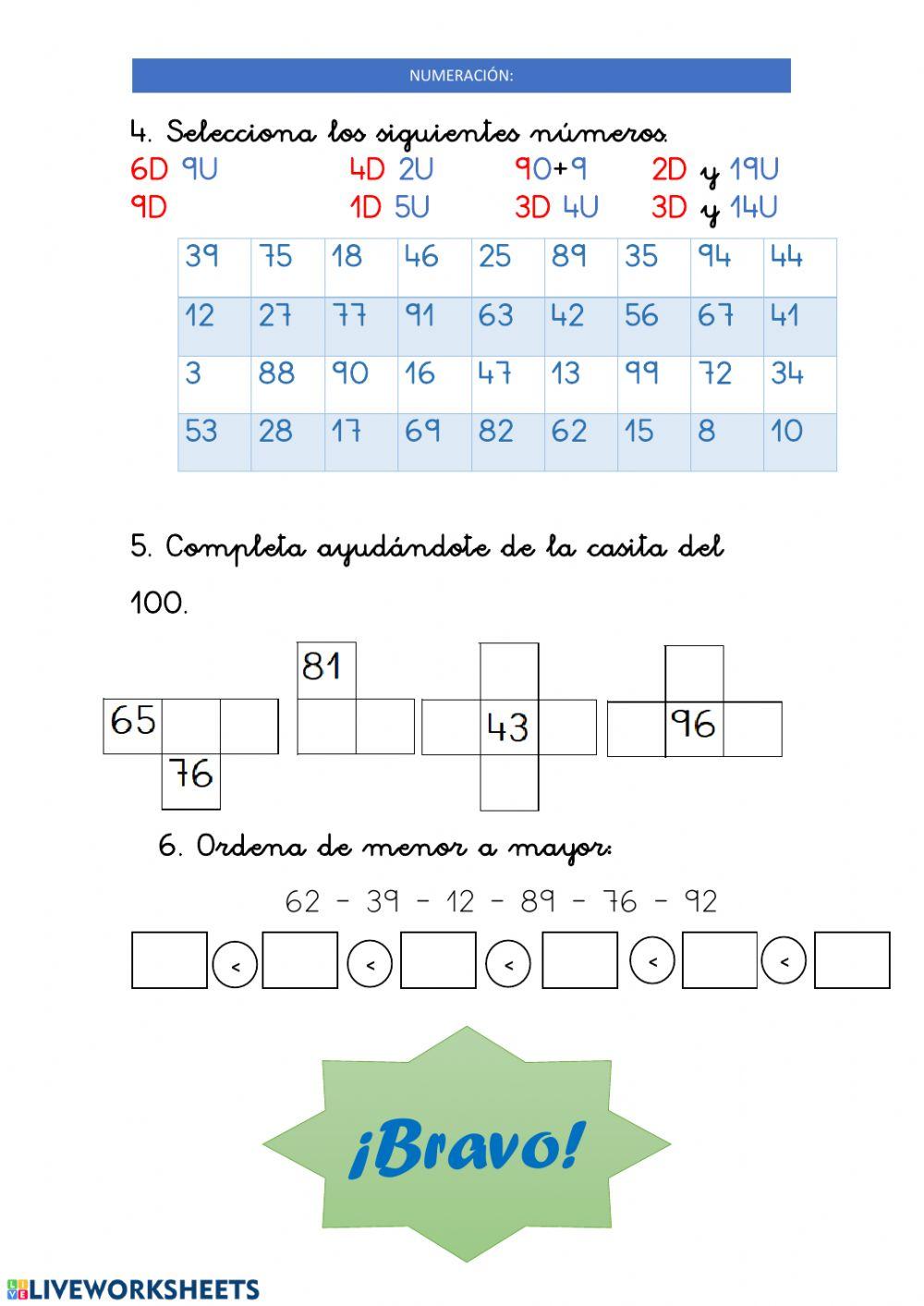 27 abril: Numeración hasta 99