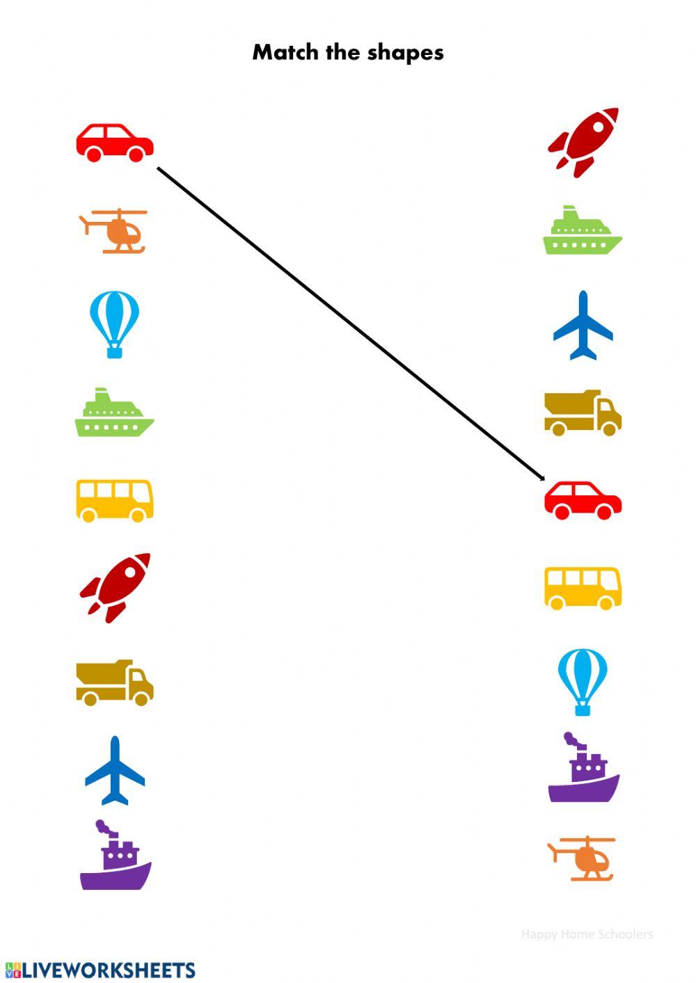 Matching online worksheet for 1 | Live Worksheets