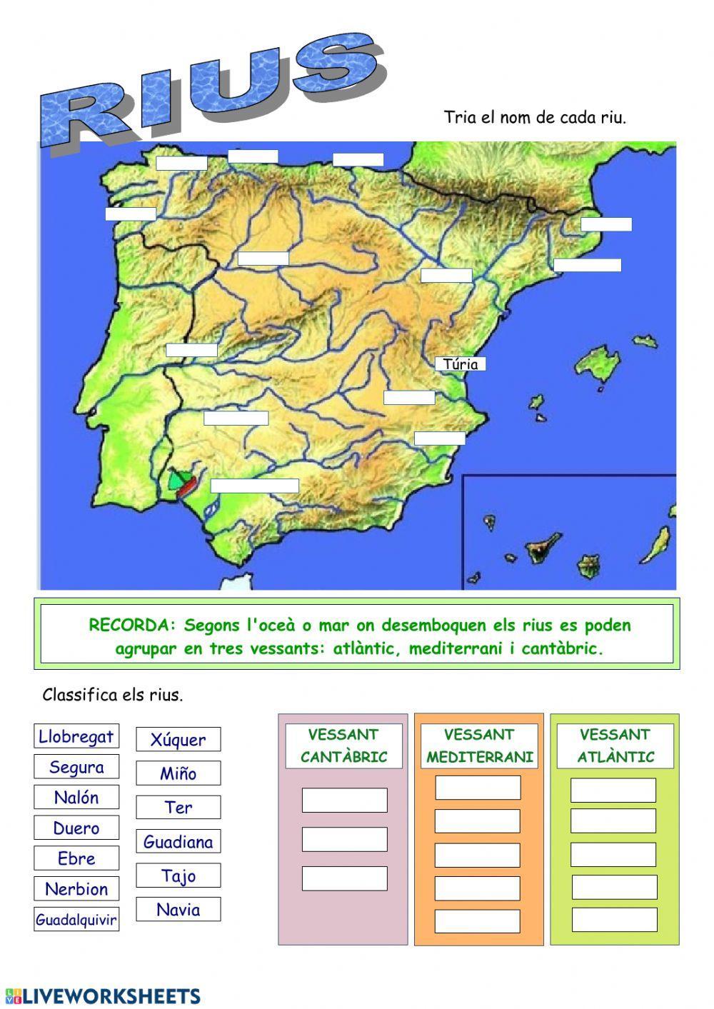 Relleu i rius d'Espanya