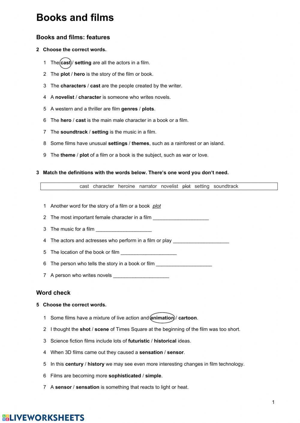 Books and films: features