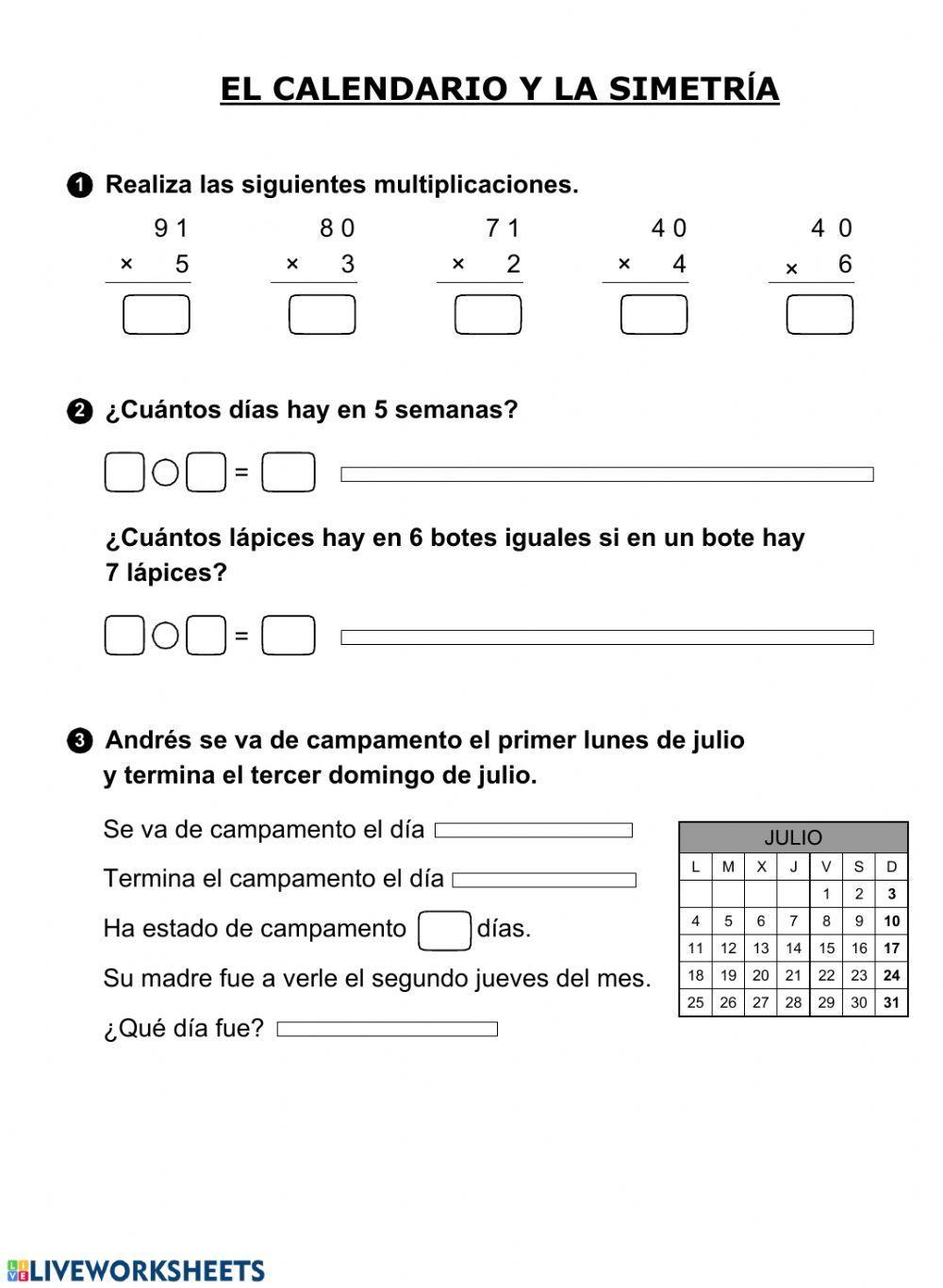 Calendario y simetrías