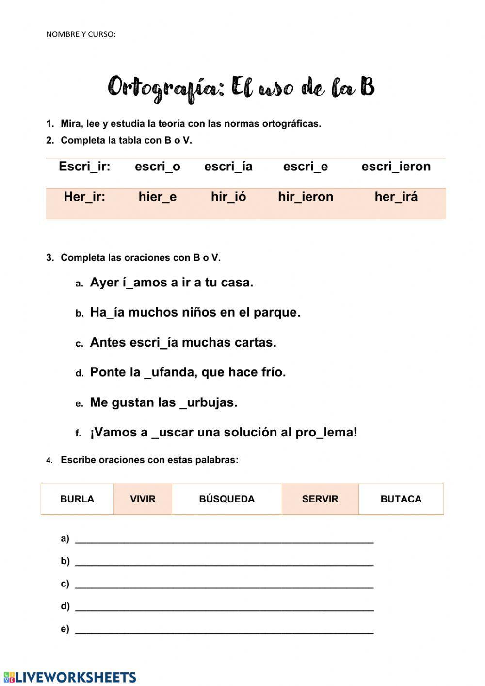 105772 uso de la b merypm liveworksheets