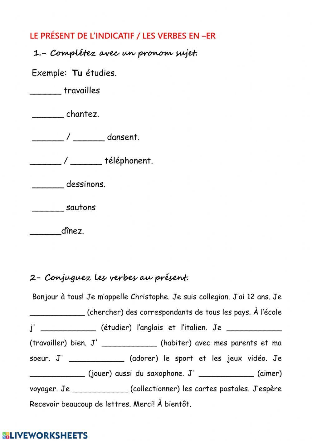 Verbes -er