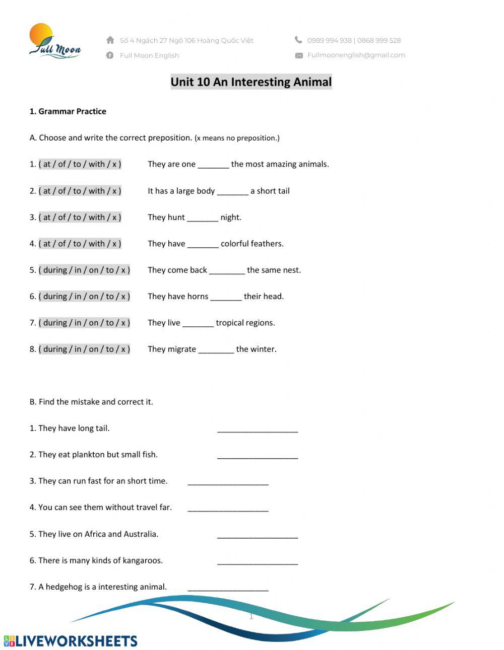 Unit 10-An interesting animal