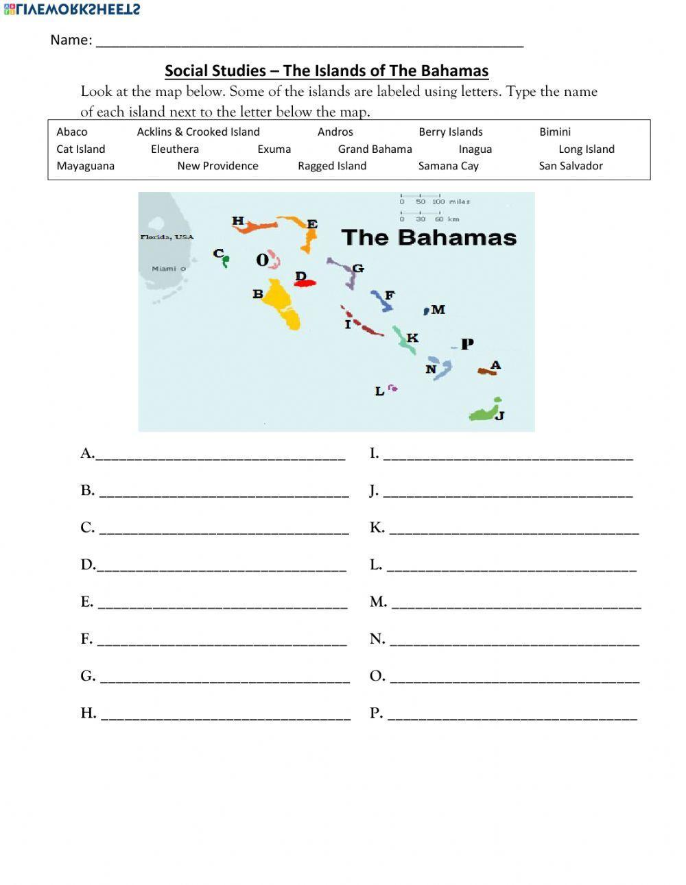 Map of The Bahamas