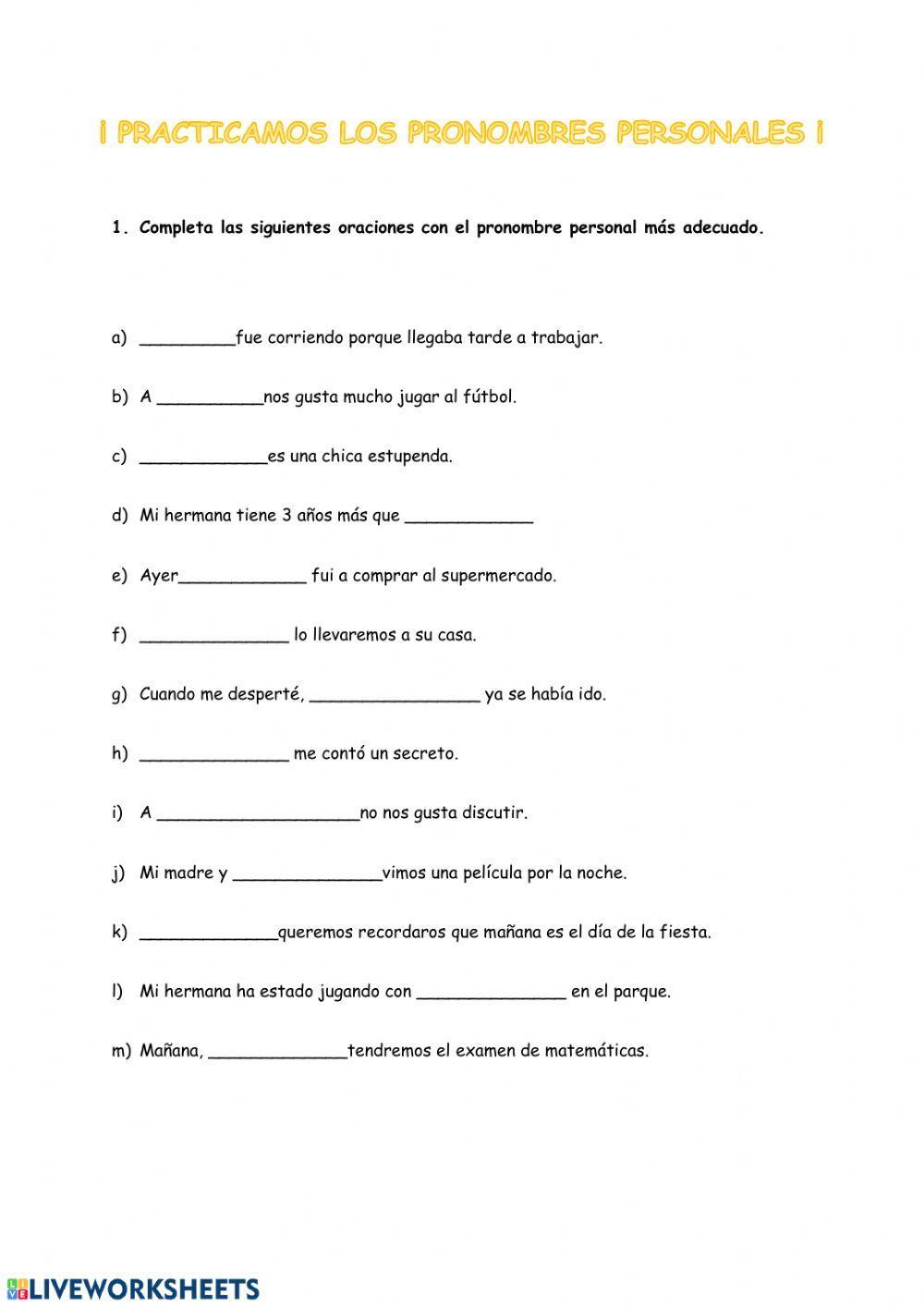 Pronombre Persofnales