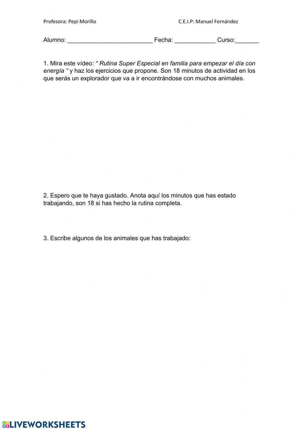 Rutina Educación Fìsica