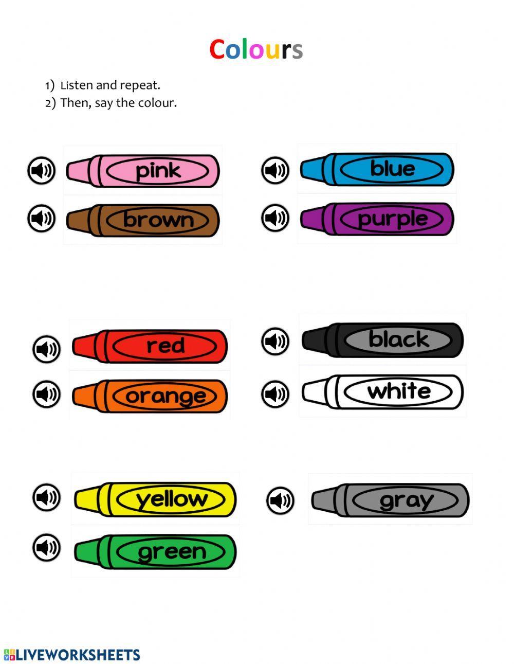 Colours- Listen and say