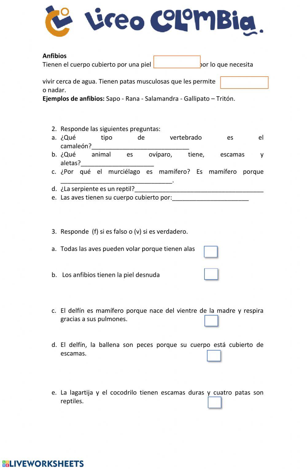 Animales vertebrados
