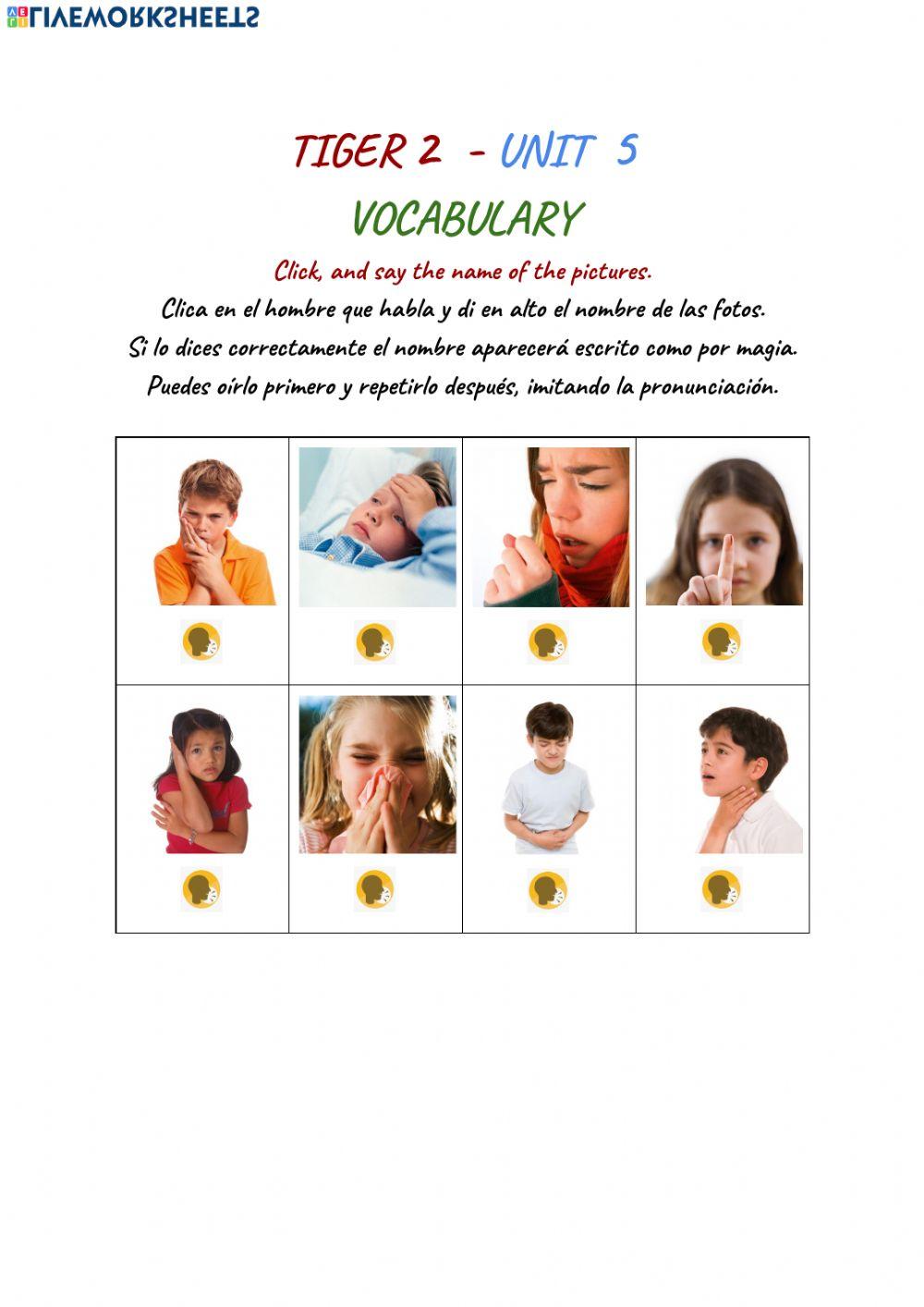 Tiger 2 Unit 5 Vocabulary Speaking