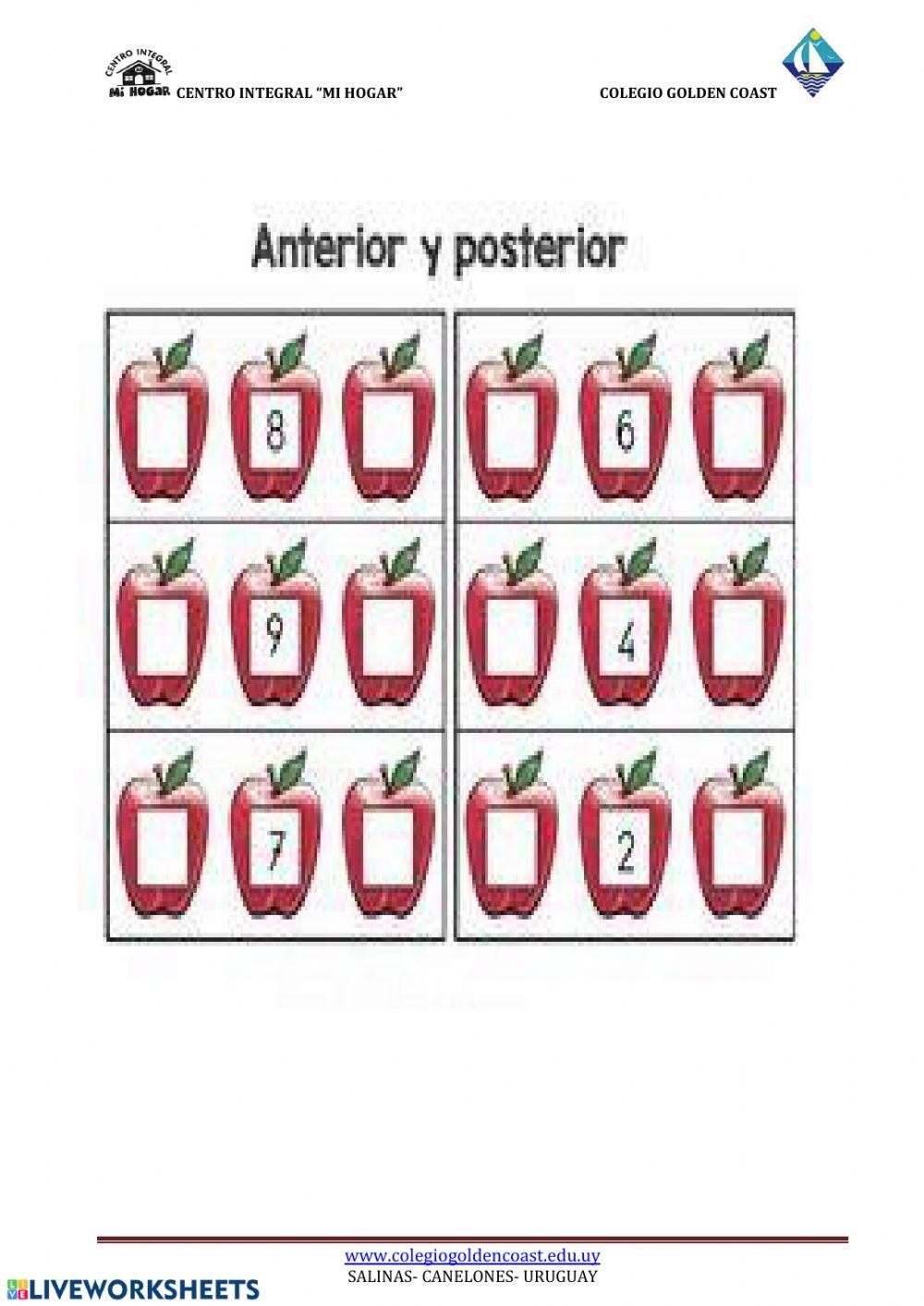 Anterior y posterior