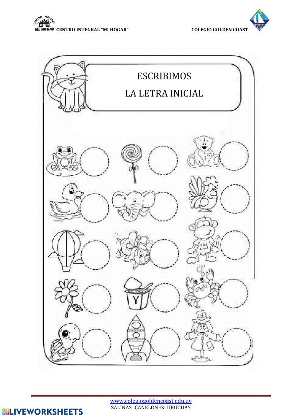 Escribo la letra inicial