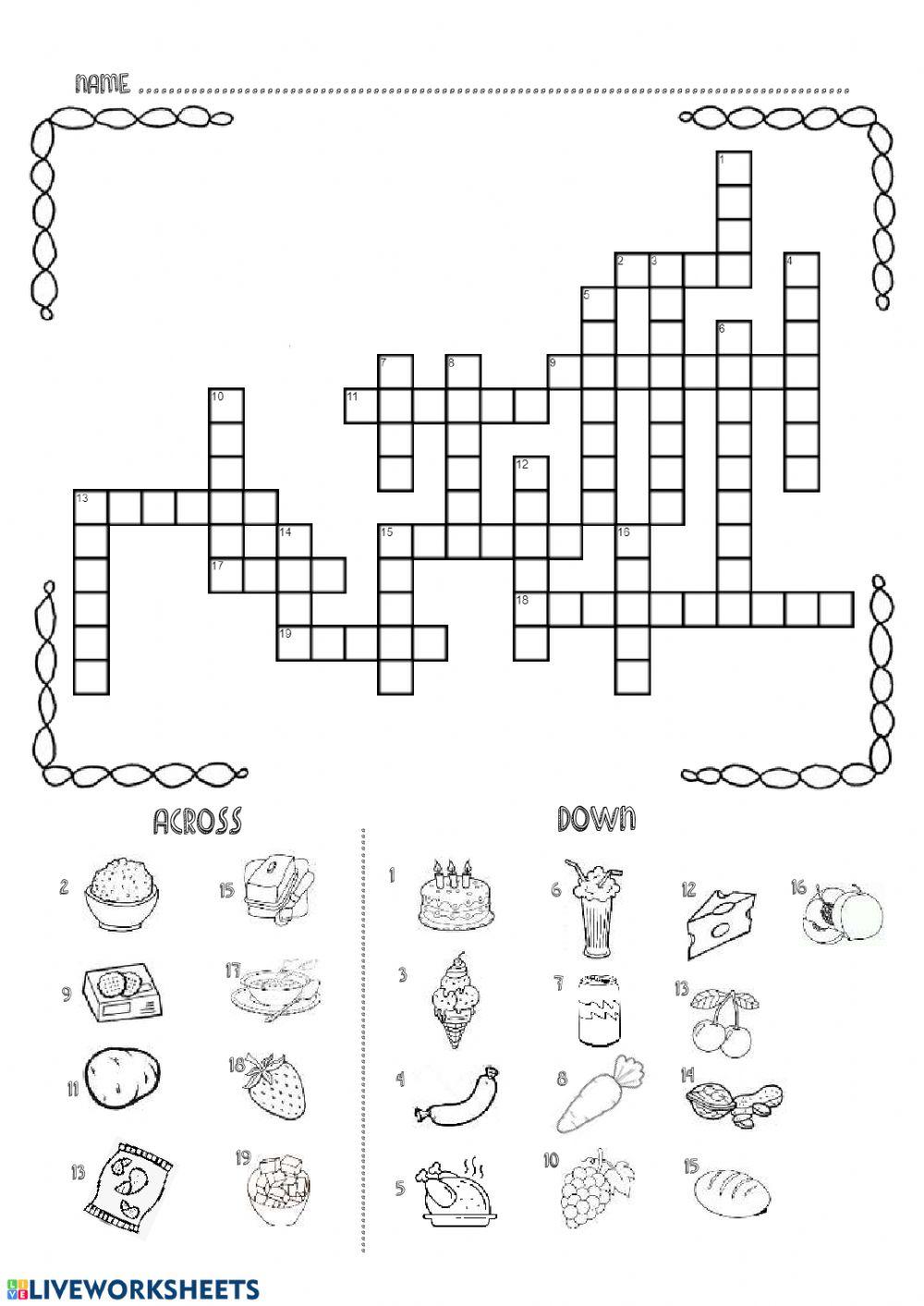 106649 Food and drinks crossword RuthML