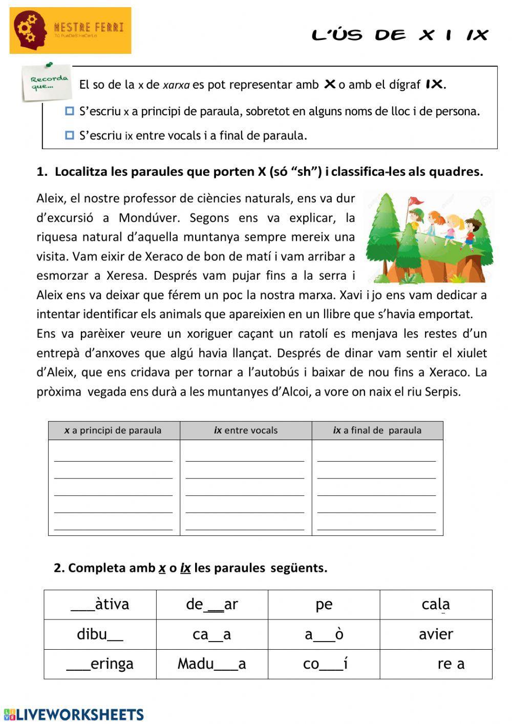 Ús de la X i la iX Ús de la X i la iX