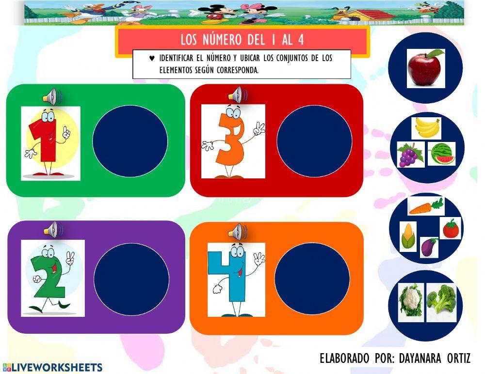 Los números del 1 al 4