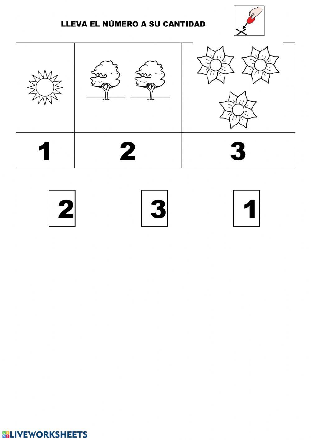 Contar los objetos (1-3)