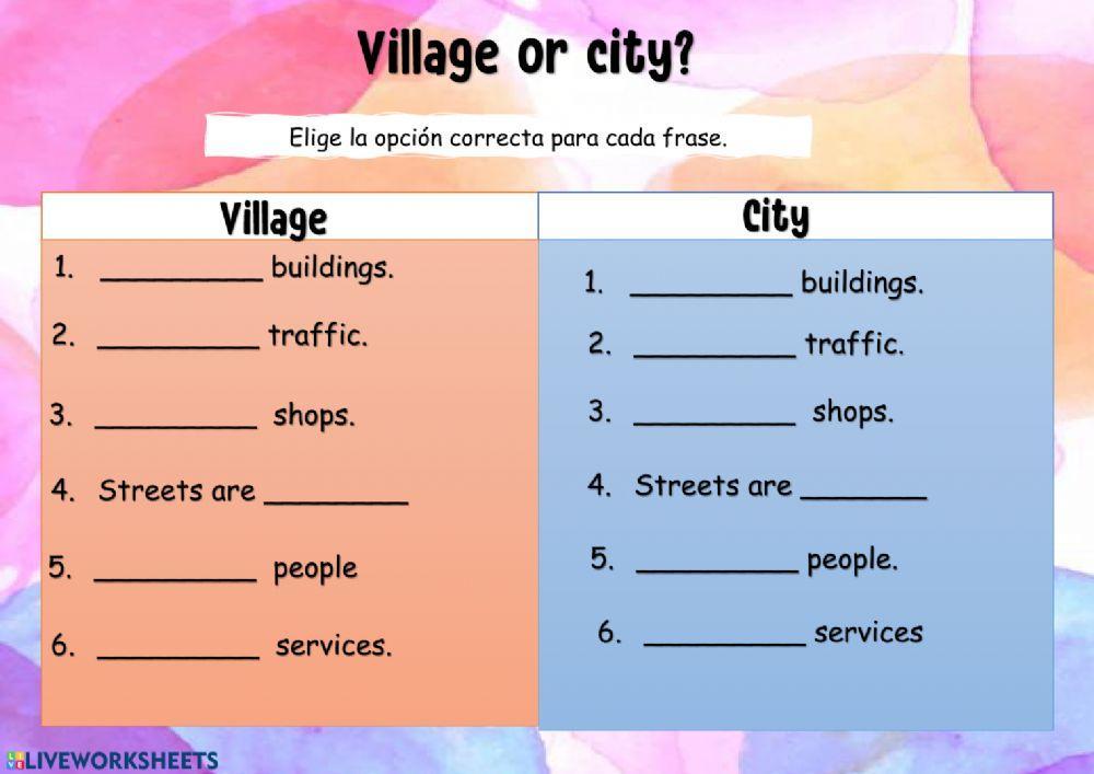 Villages and cities