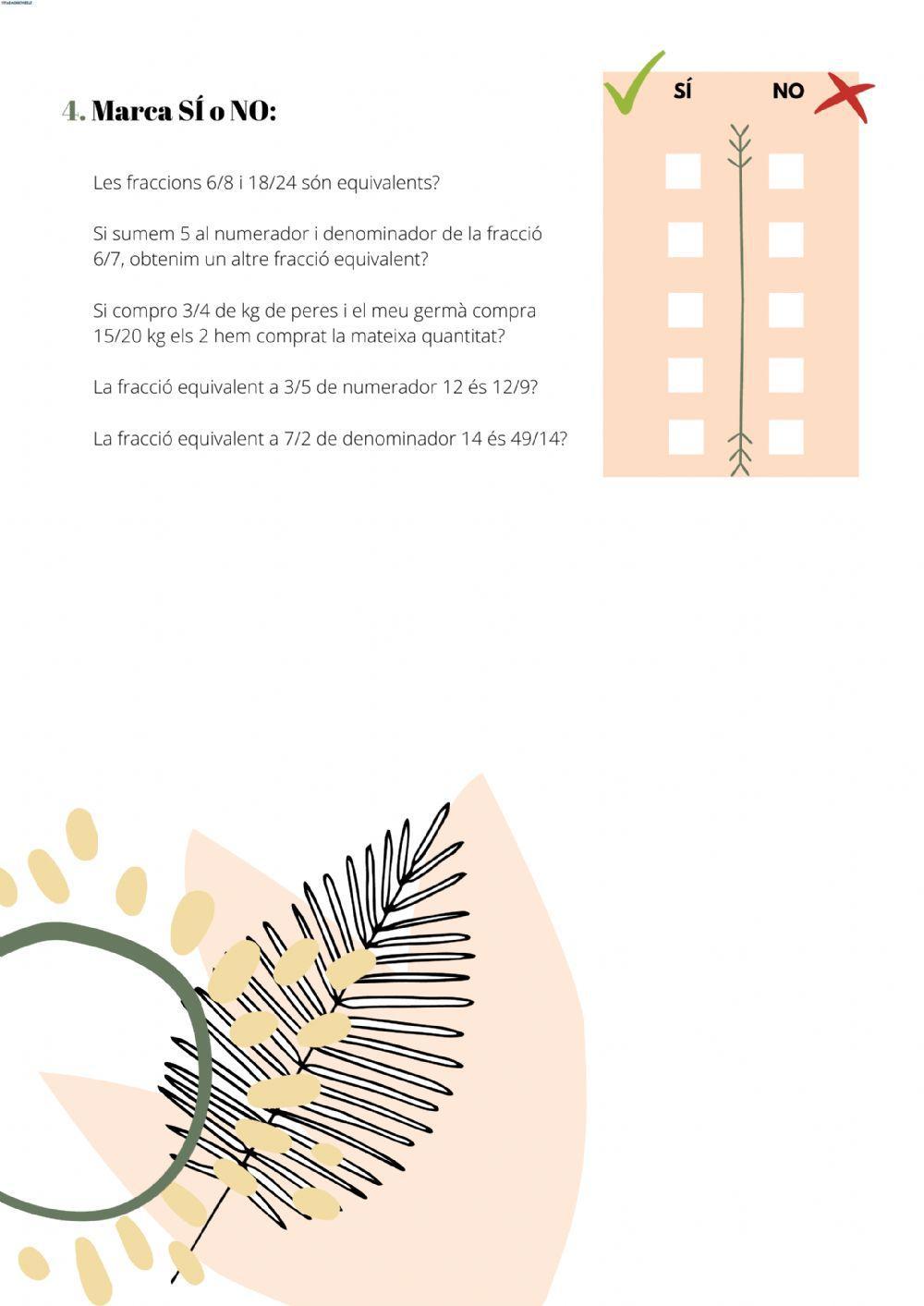 Fraccions equivalents