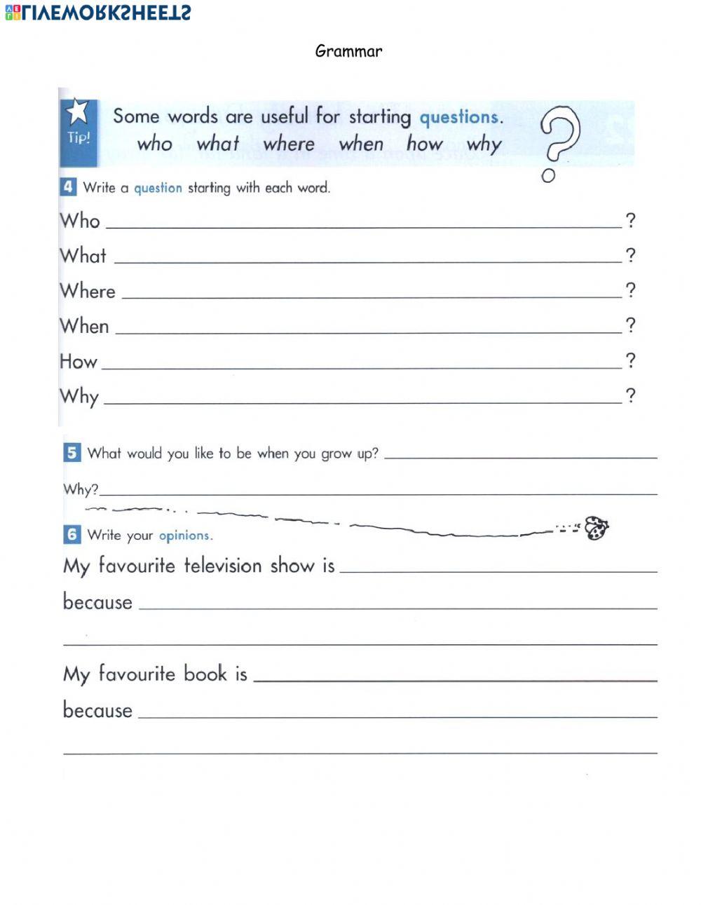 Grammar questions page 11 April 20