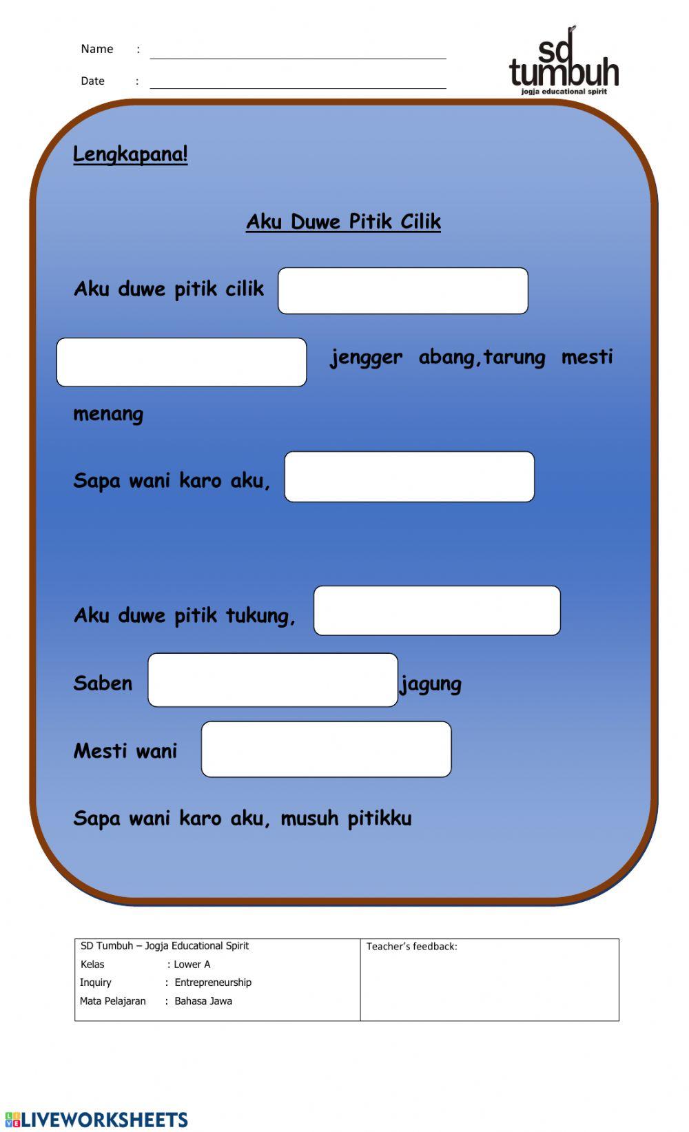 Tembang lan Dolanan Tradisional