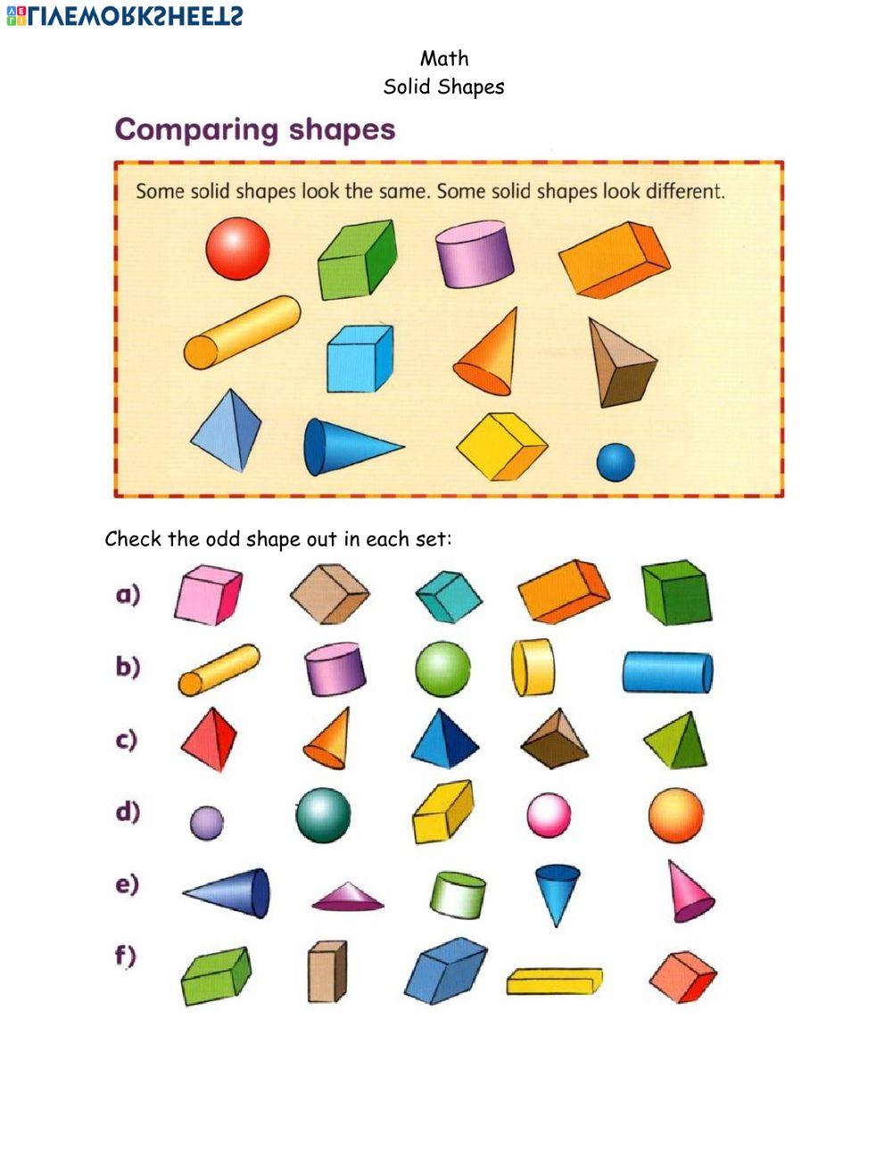 Math page 10 solid shapes April 20