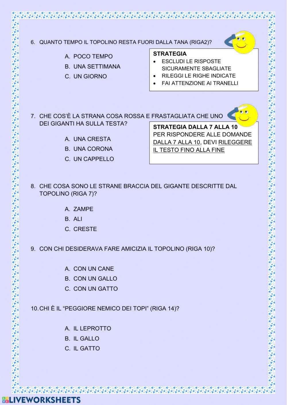 Il topolino impaurito