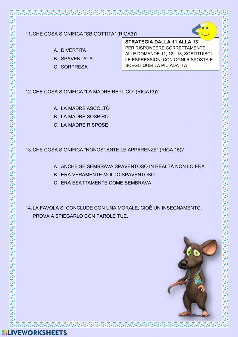 Il topolino impaurito