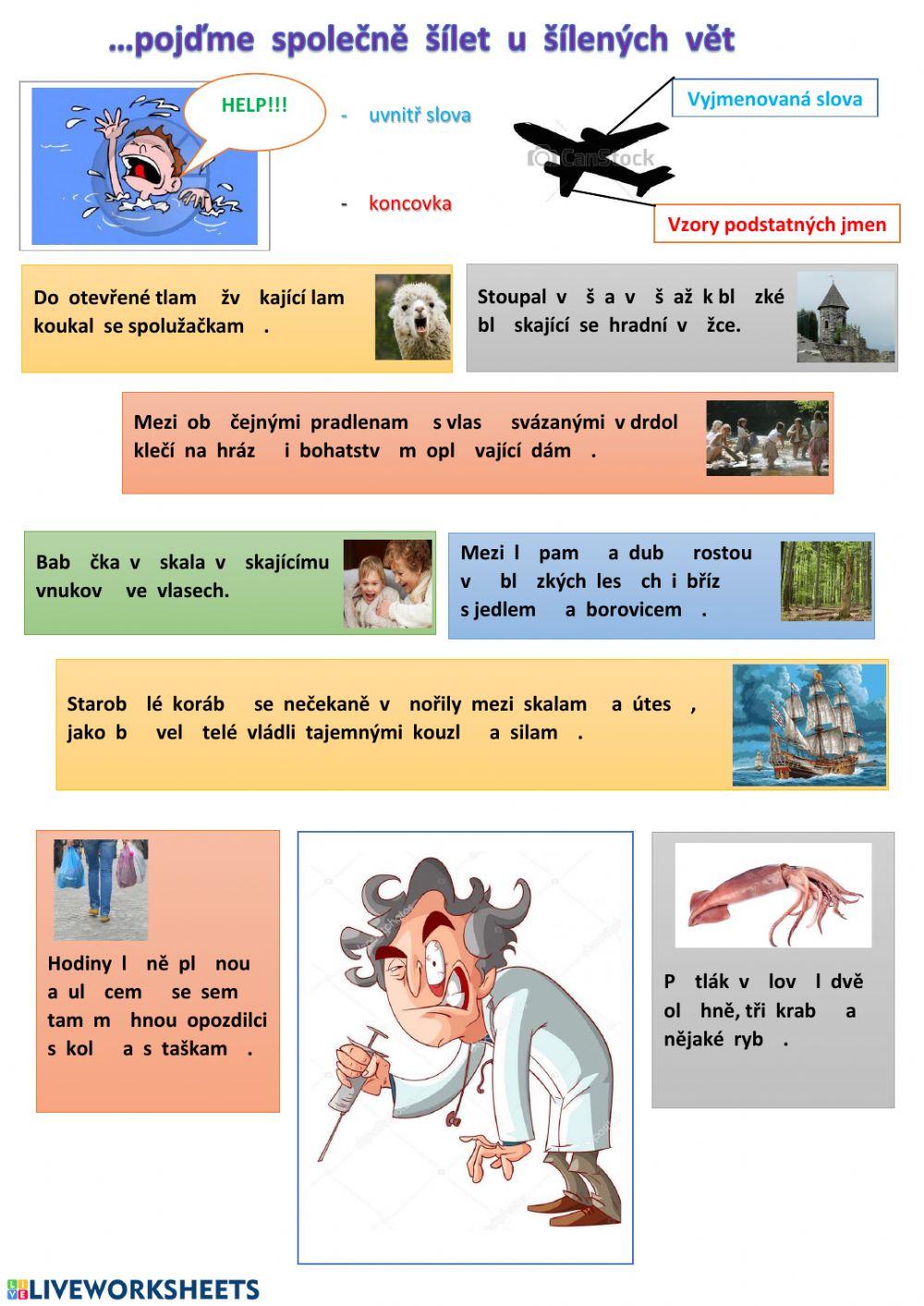 Doplňovčka worksheet | Live Worksheets