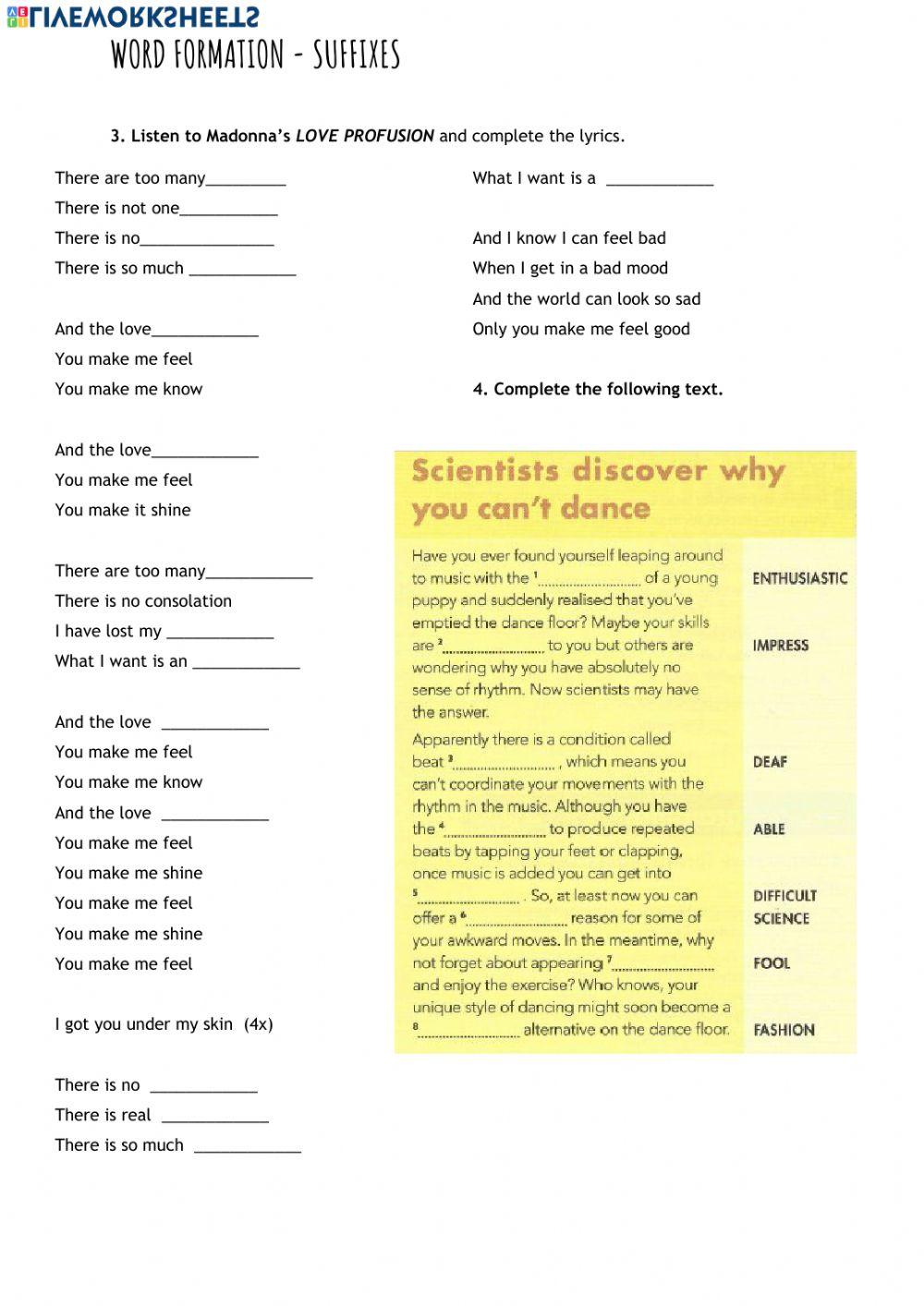 Word formation - Suffixes