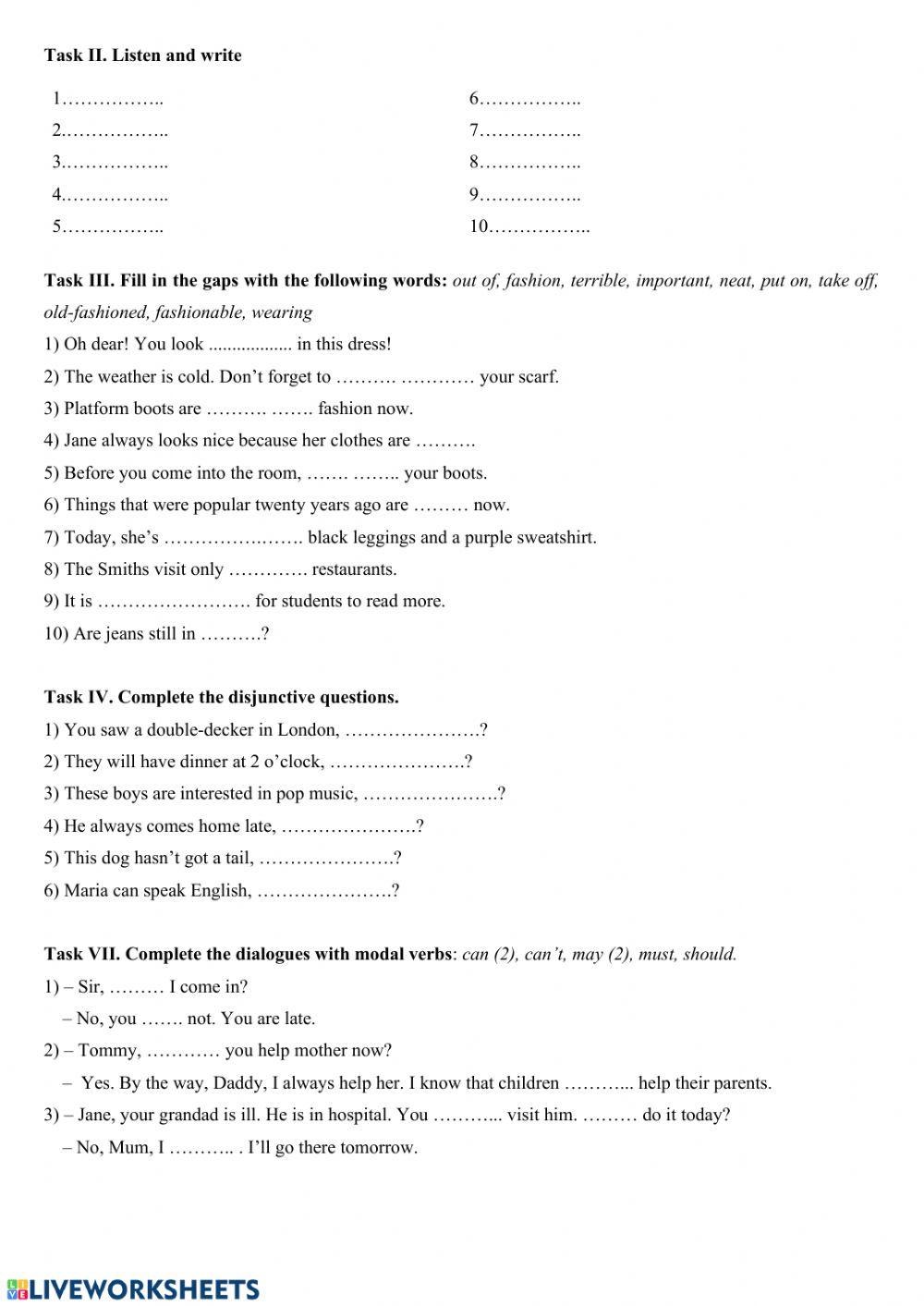 Test on module VI (Eng as a seconde language)
