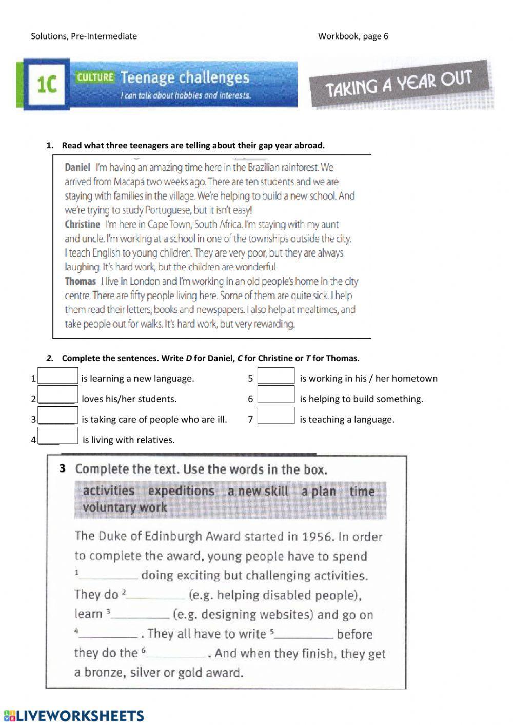 Hobbies and interests