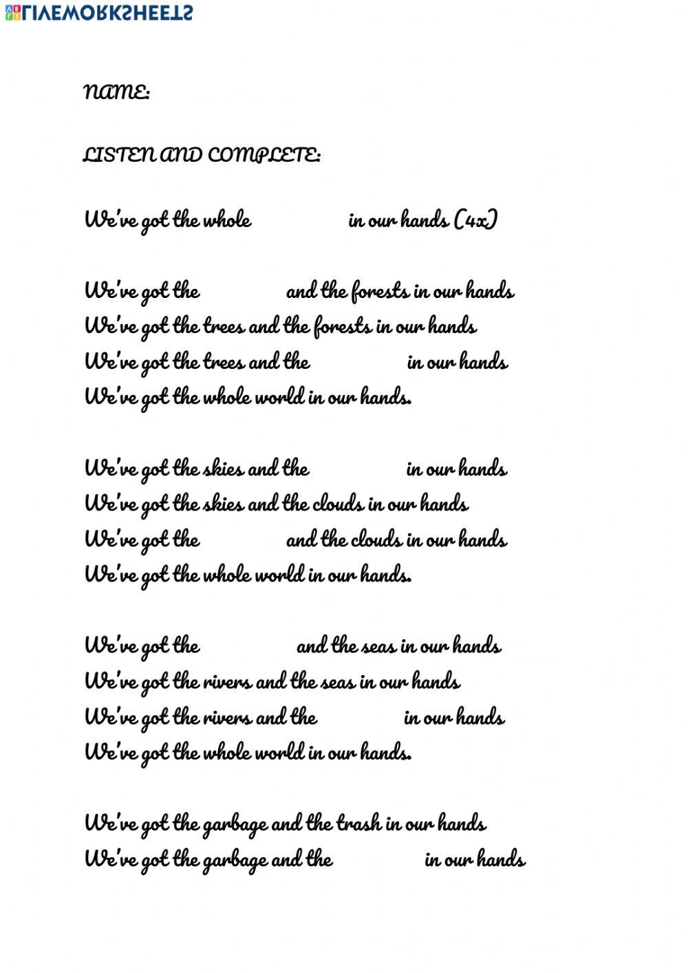 We've got the whole world in our hands