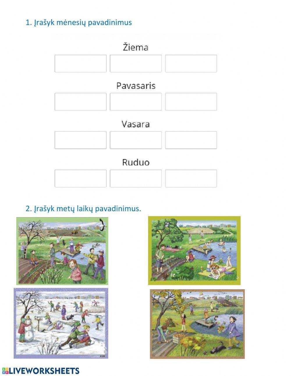 Metų laikai ir mėnesiai