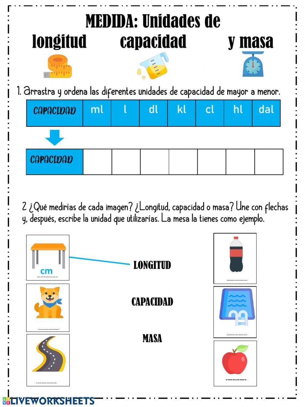 Unidades de longitud, capacidad y masa