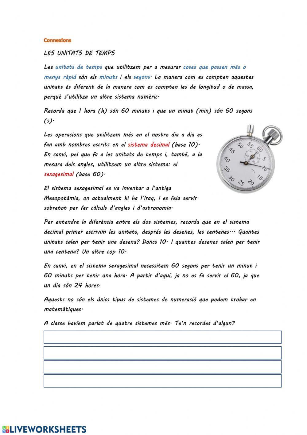 Les unitats de temps