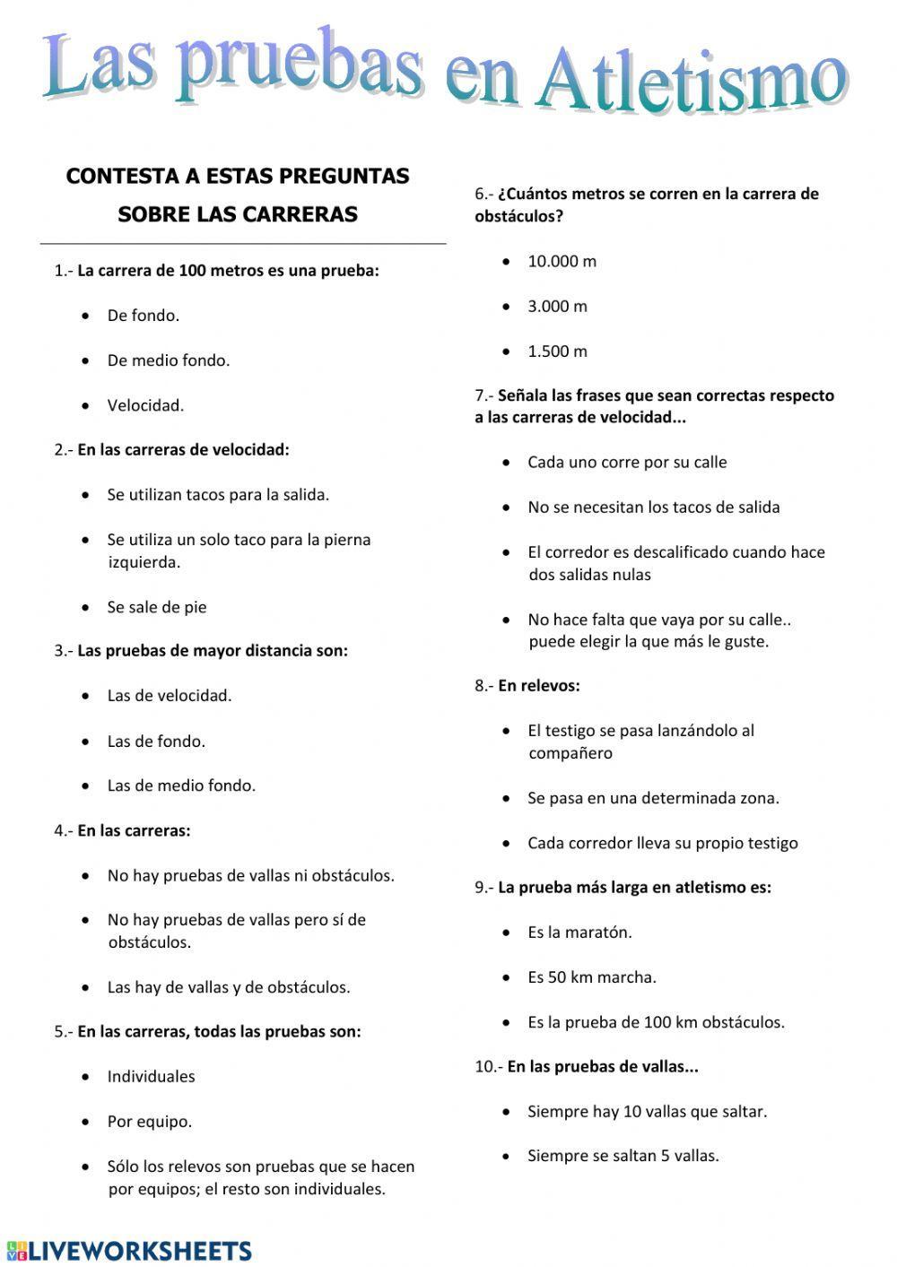 Atletismo - Las carreras