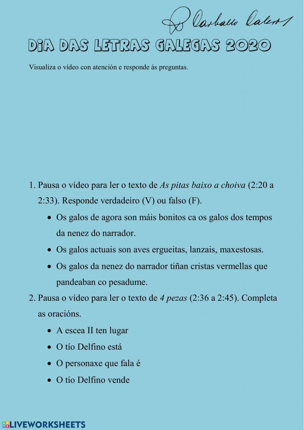 Día das Letras Galegas, Carvalho Calero