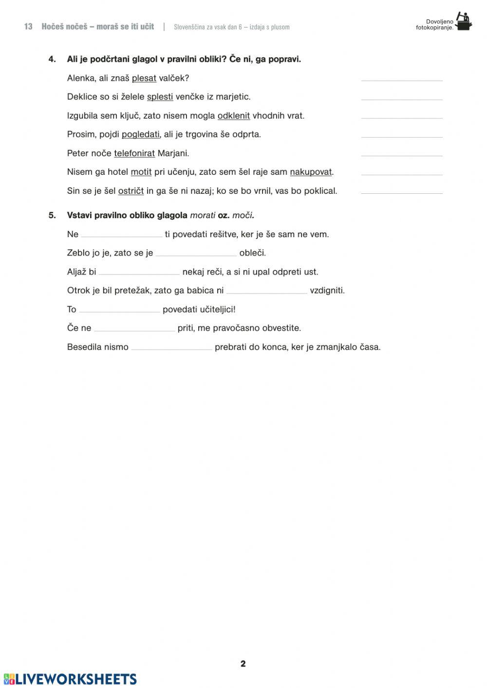 Nedoločnik in namenilnik