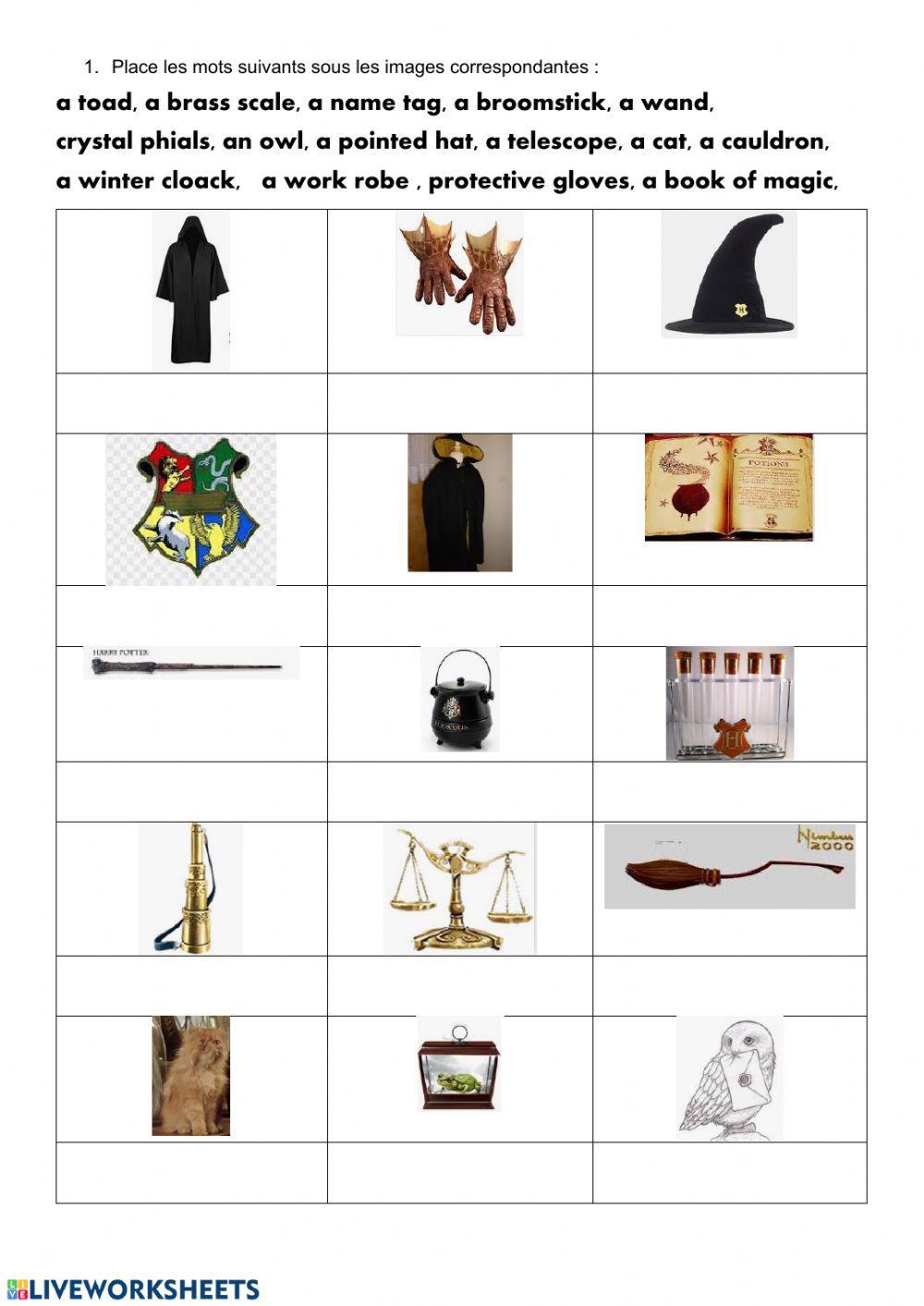 Harry Potter school supplies