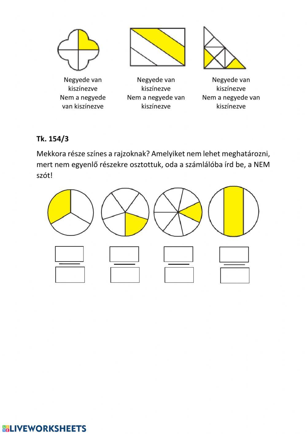 Törtszám fogalma és írása