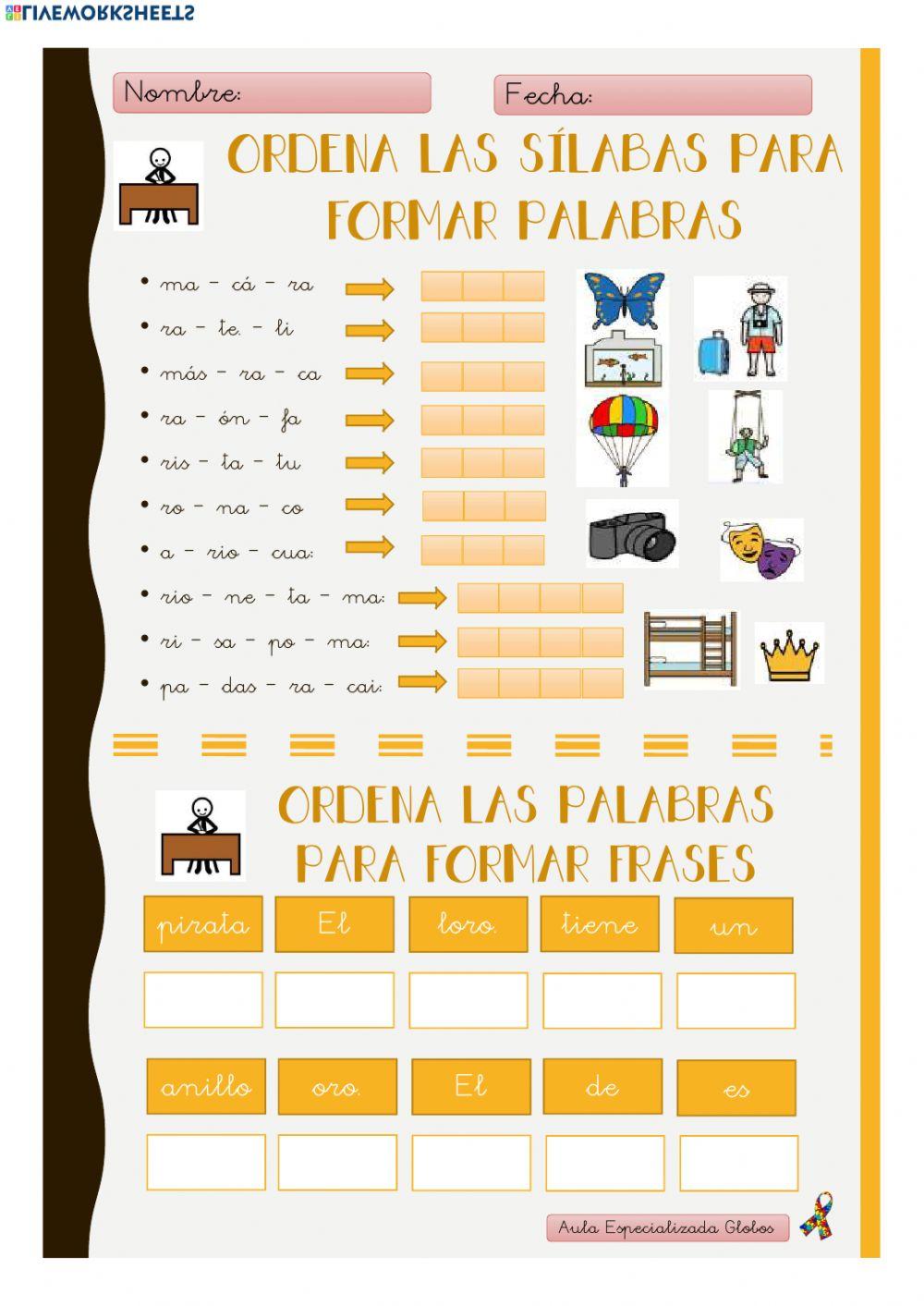 Sílabas y Palabras Sílabas y Palabras