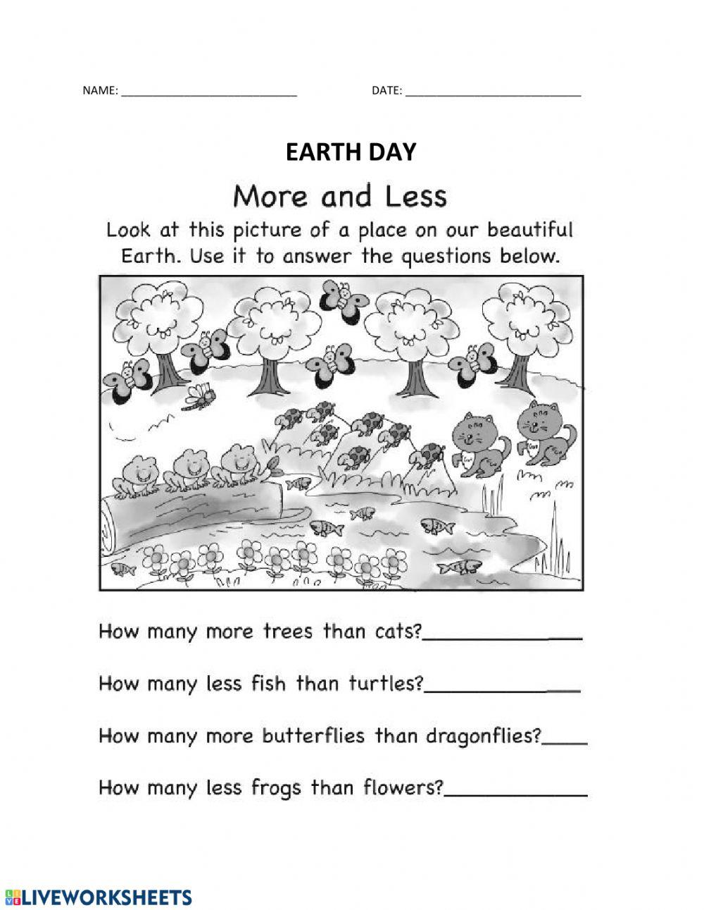 Earth Day less than more than