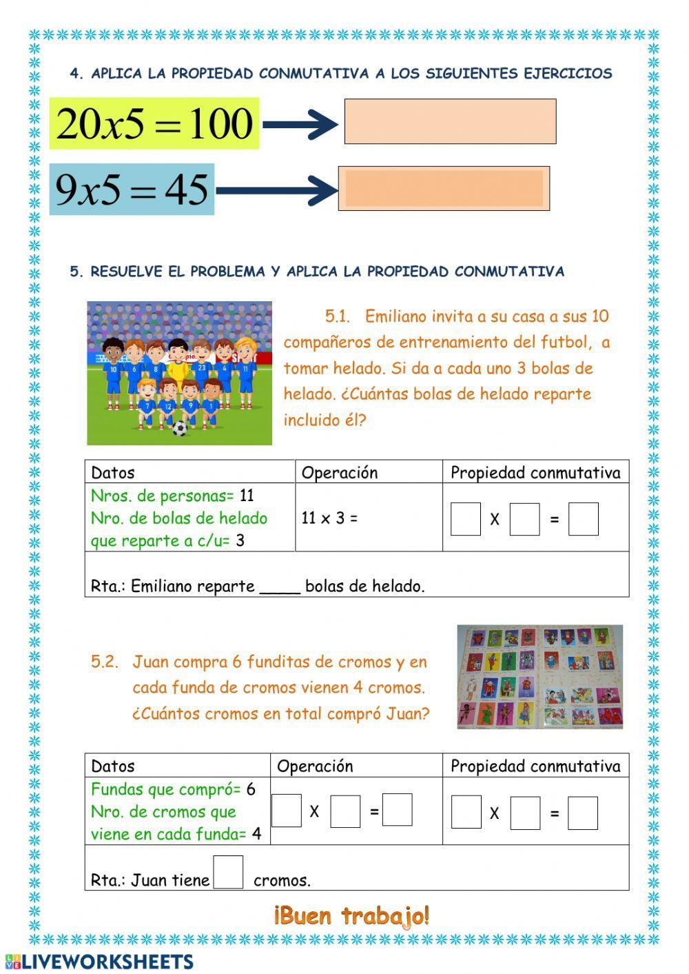 Propiedades de la multiplicación