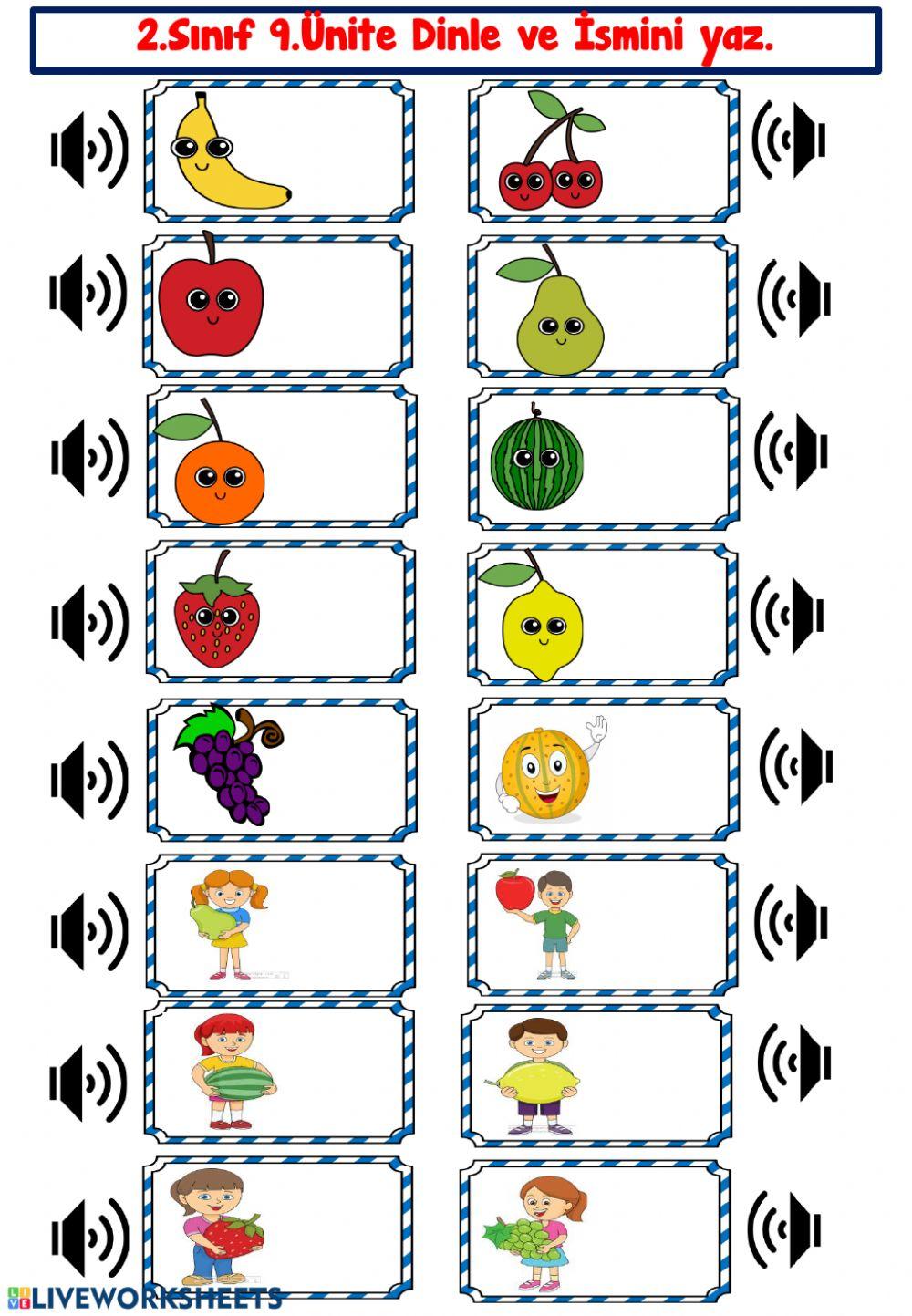 Fruits listening exercices