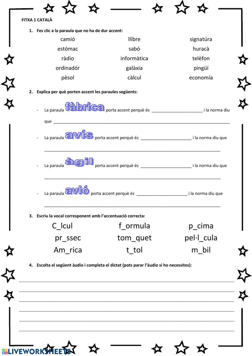 Fitxa repàs accentuació