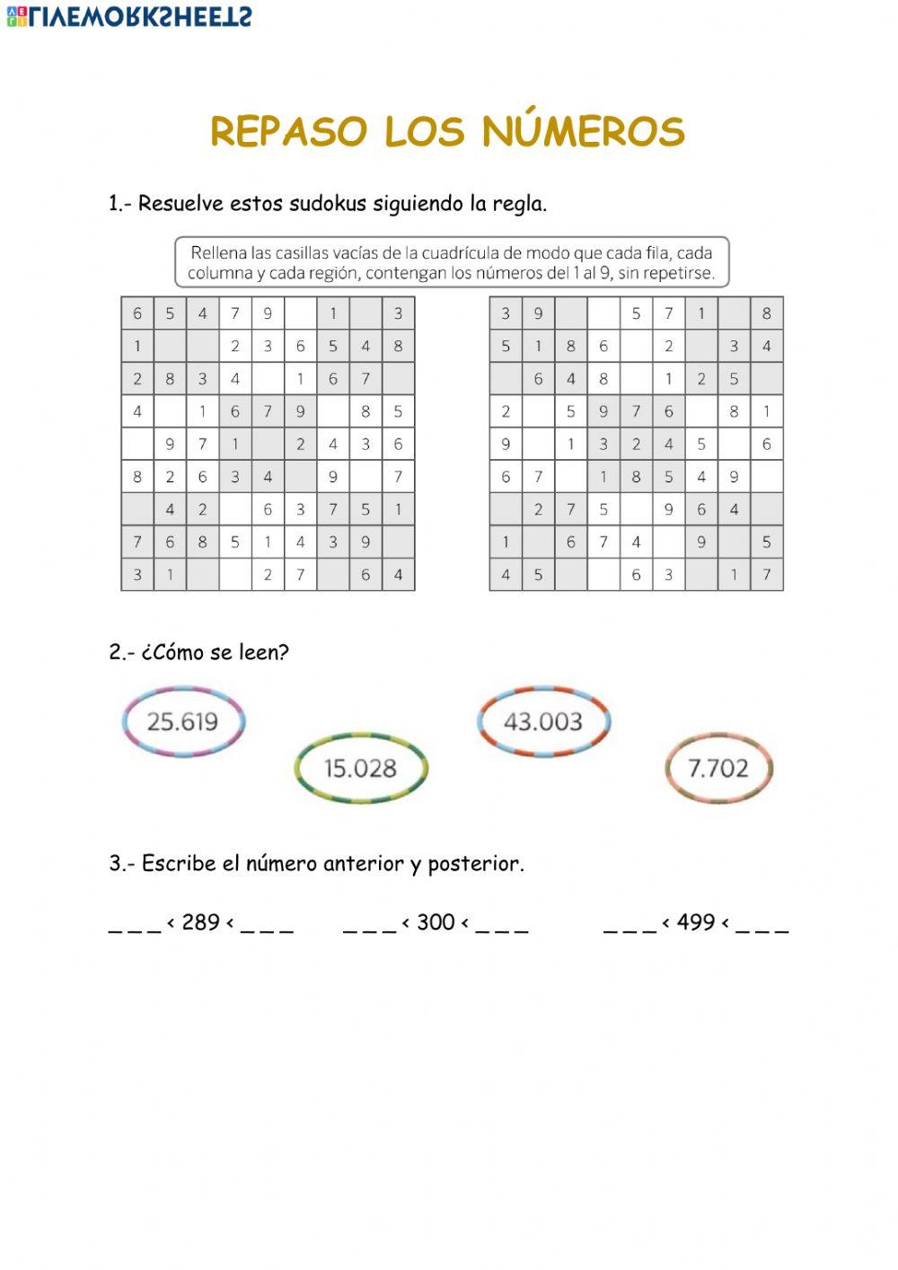 Repasamos los números