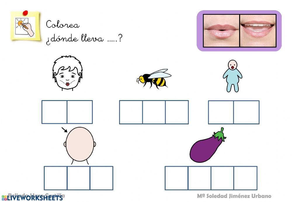 Señala dónde suena B