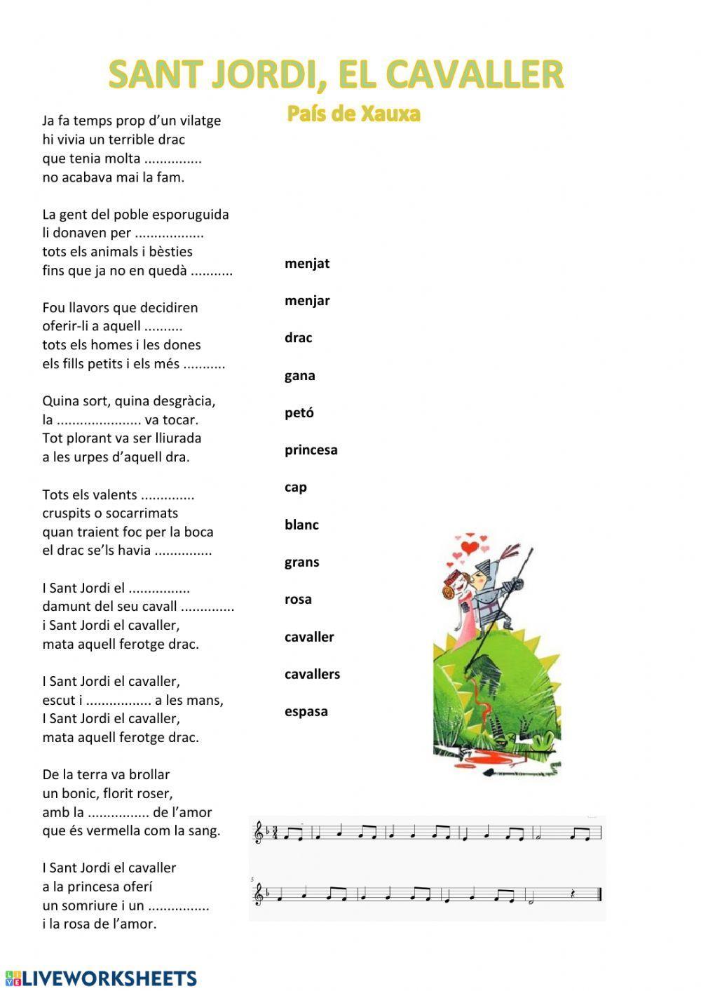 Cançó sant jordi, el cavaller