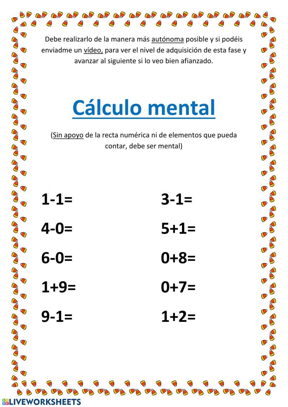 Introducción al Cálculo mental -+1 -+0