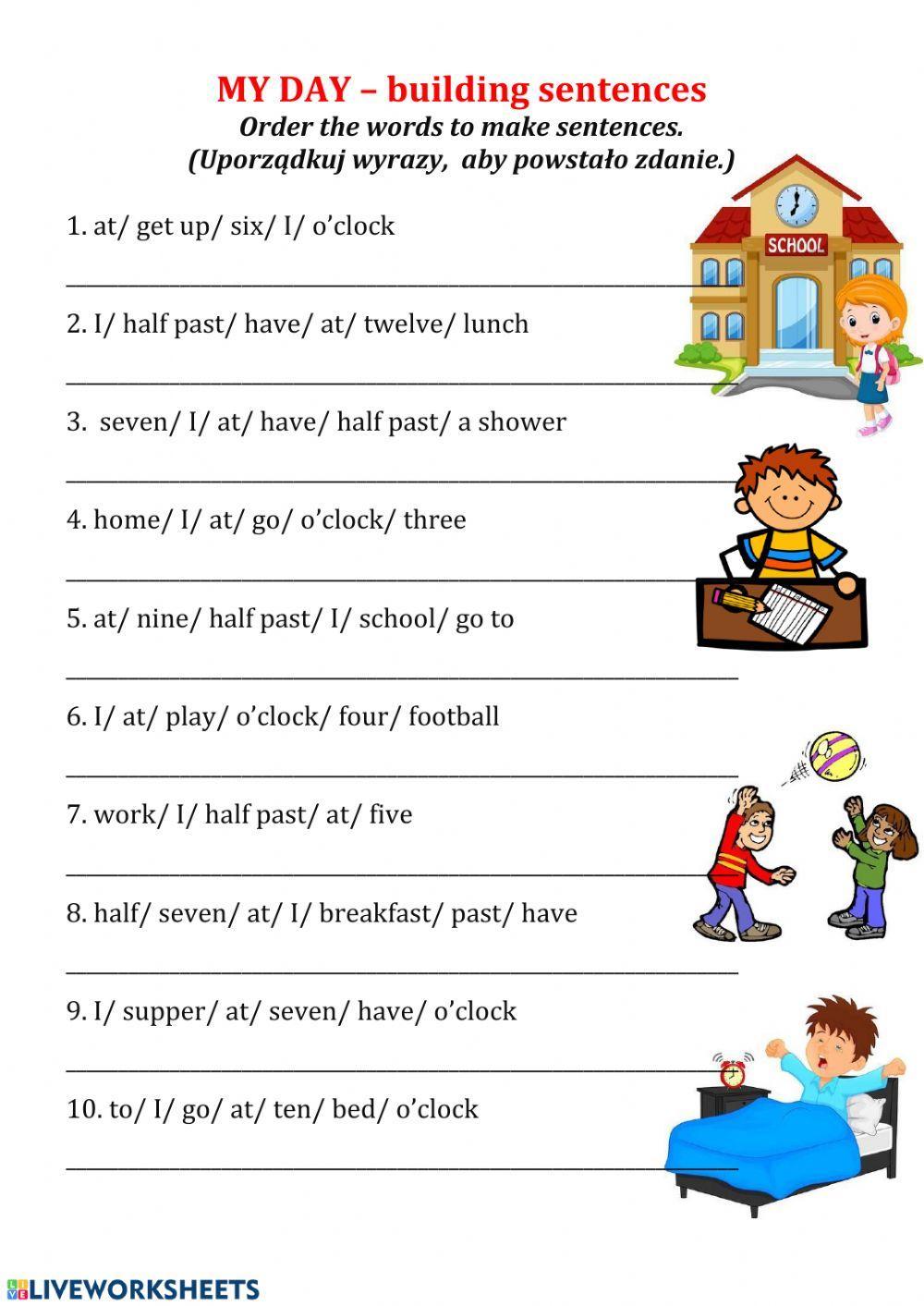 my-day-sentence-building-liveworksheets-108766